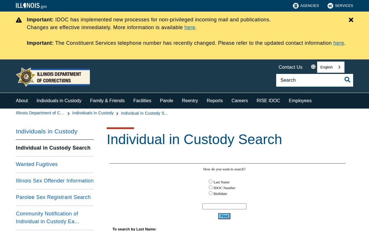 Hancock County transfer path to Illinois Department of Corrections offender search